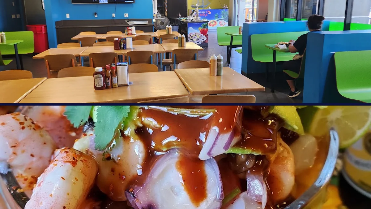 Seafood restaurant with casual indoor seating