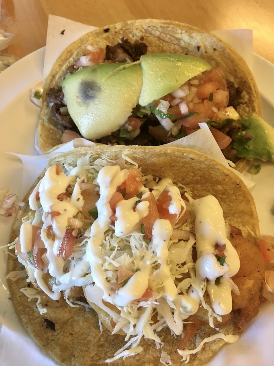 Fish Taco and Carne Asada Taco